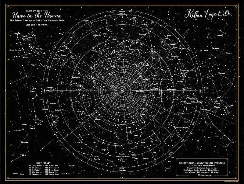 Customized Star Map of the Wedding Night