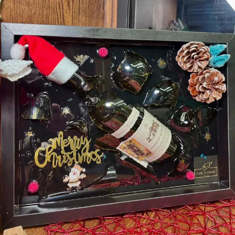 Festive Wine Keepsake Shadow Box